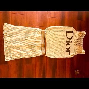 Knit gold set skirt and top